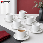 72 Pieces Opal Glass Cup 210 cc, White 6-Piece Pack for Tea, Coffee and Everyday Serving
