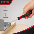 144 Pieces Hand Screwdriver, 5 mm Tip with 100 mm Shaft, Red Black Silver, 1 Piece