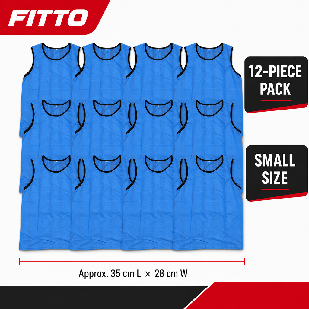 48 Pieces Mesh Sports Training Bib Vests, Small Size, Blue, 12-Piece Pack