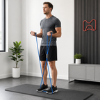96 Pieces Resistance Bands with Foam Handles, Large Blue