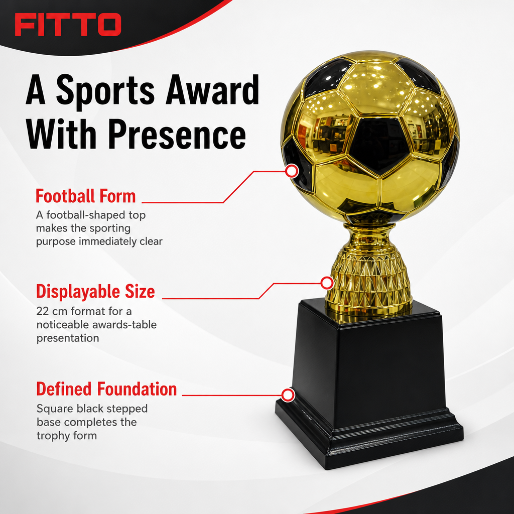 72 Pieces Plastic Football Trophy, Gold and Black Award Cup, 22 cm