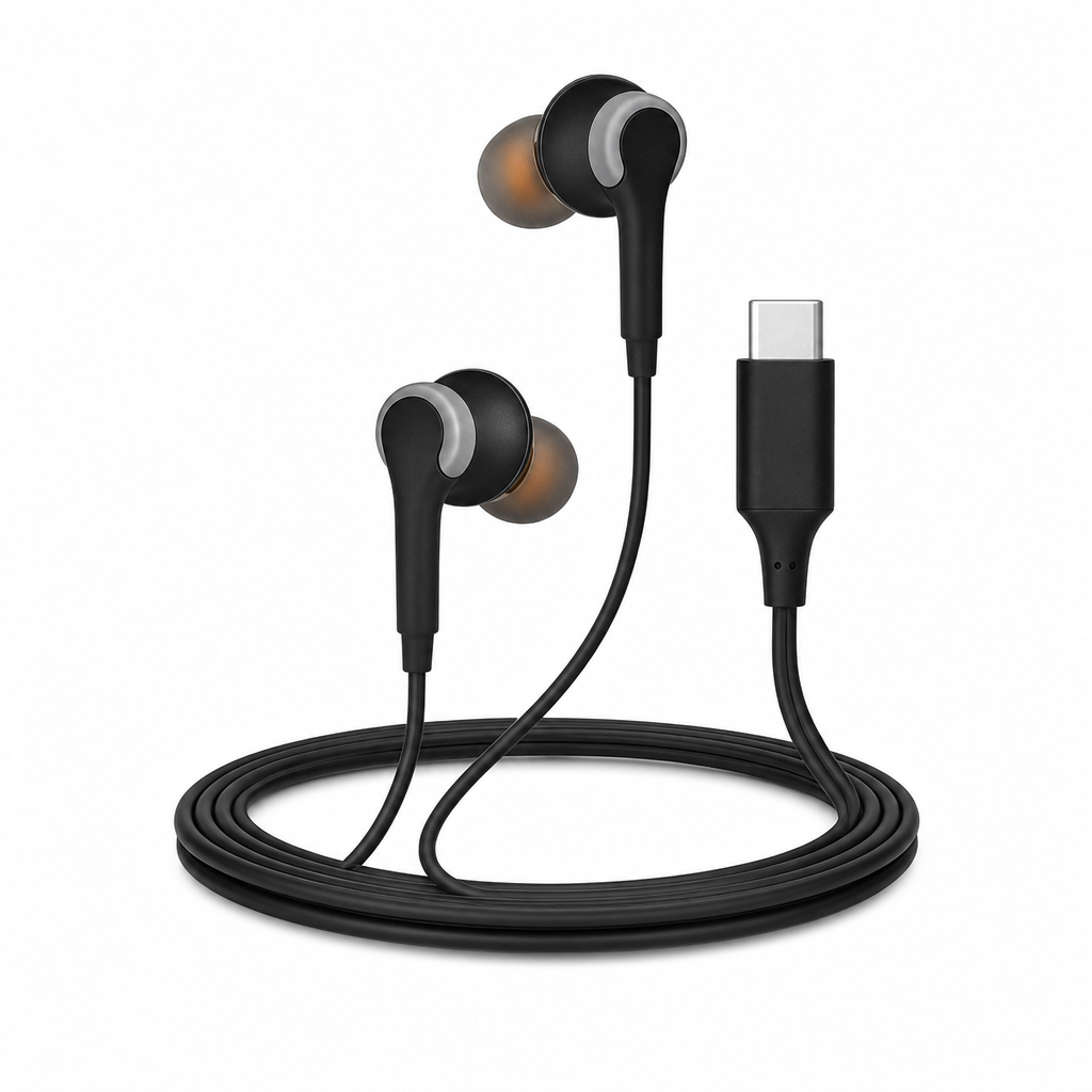 120 Pieces Type-C Wired Earphoneses with In-Ear Design for Direct Audio Listening