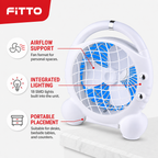 72 Pieces Portable LED Fan with 18 SMD Lights, White and Blue, 1 Piece