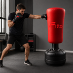 48 Pieces Freestanding Punching Bags Stand with Padded Striking Bag, Red, 115 x 52 cm