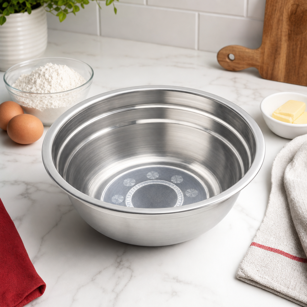 144 Pieces Stainless Steel Mixing Bowls, 1000 ml, Round Silver Bowl, 18 x 6 cm, 1 Piece