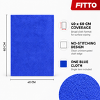 120 Pieces Microfiber Cleaning Cloth, No Stitching, 40 x 60 cm, Blue