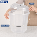 96 Pieces Transparent Plastic Bucket with Lid and Carry Handle, 9 Litre