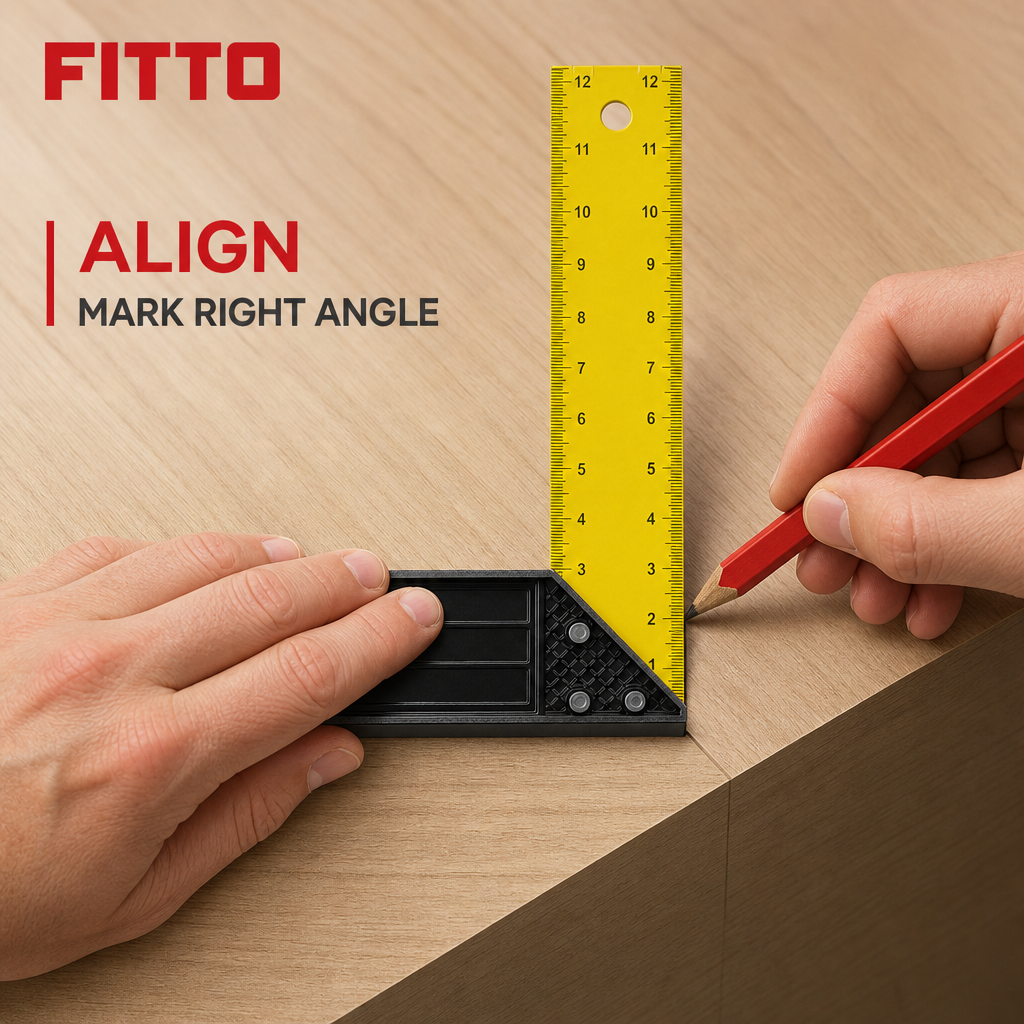 144 Pieces Carpenter L-Square Ruler, 12 Inch, Yellow and Black, 1 Piece