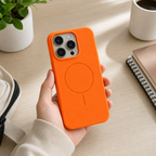 120 Pieces Silicone Magnetic Phone Cases with Raised Camera Protection, Orange
