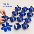 96 Pieces Blue Handled Candy Favor Boxes, 7 x 7 x 8 cm, 12 Pieces for Party Treat Presentation