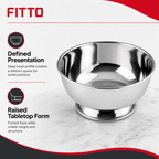 144 Pieces Stainless Steel Deep Footed Bowl, 9 cm