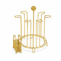 96 Pieces Gold-Tone Cup and Glass Drying Rack with 6 Holders, Metal Kitchen Organizer, 35 x 30 x 28 cm