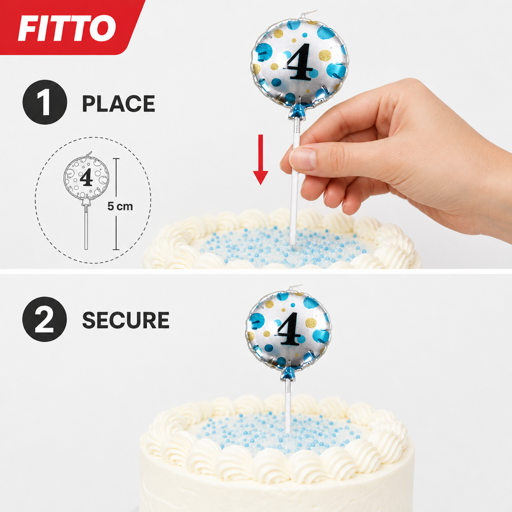 240 Pieces Birthday Number 4 Cake Candle, 5 cm, Blue