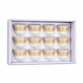 96 Pieces Ceramic Tea Cup Set, White And Gold, 12-Piece Drinkwares Collection