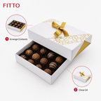 96 Pieces Chocolate Presentation Box, White Rectangular Box with Ribbon, 26.5 × 16.5 × 4.8 cm, 1 Piece