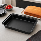 96 Pieces Black Rectangular Carbon Steel Non-Stick Cake Mold 37 × 25 × 5 cm, 1 Piece
