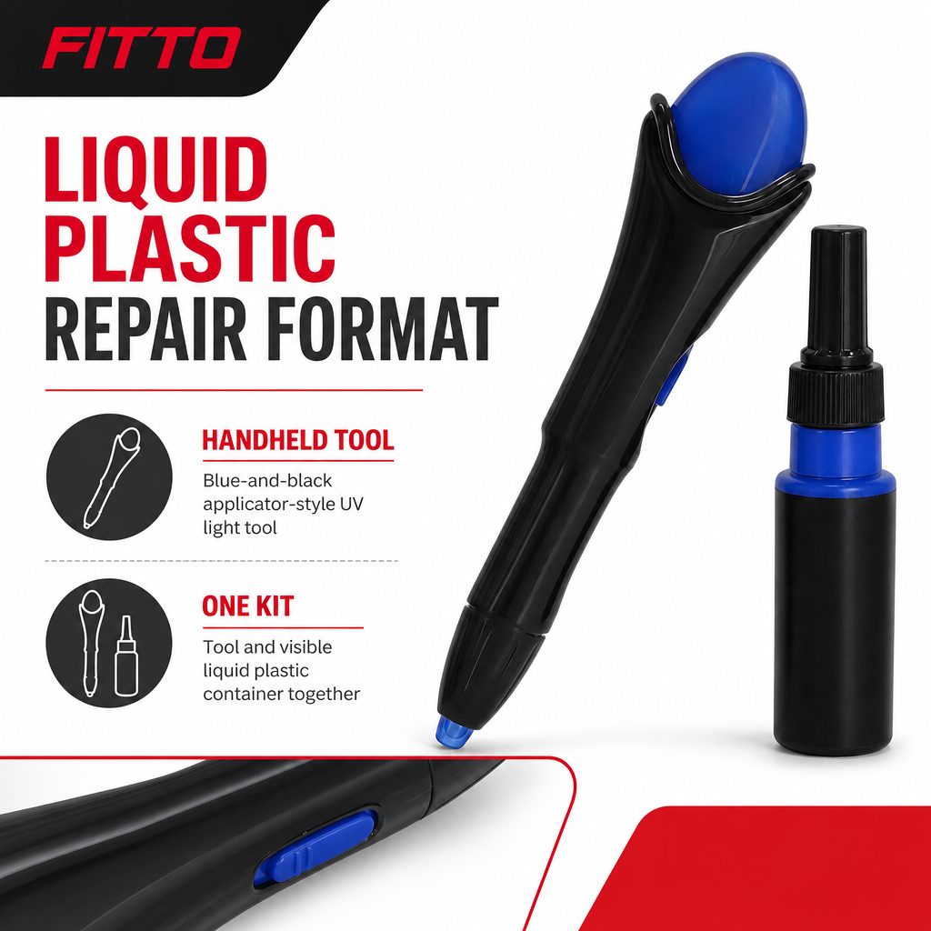 96 Pieces UV Light Liquid Plastic Repair Tool Kit, Blue and Black, 1 Kit
