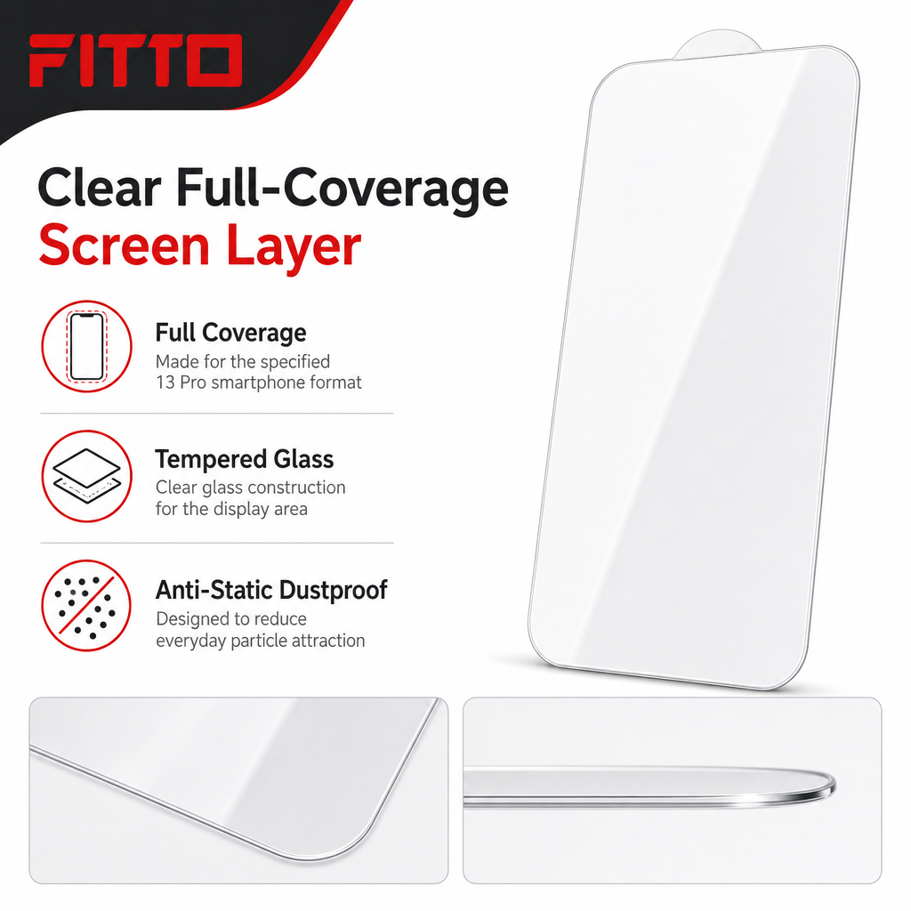 240 Pieces Screen Protectors for 13 Pro Smartphone, Tempered Glass Full Coverage Anti-Static Dustproof, 1 Piece