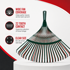 96 Pieces Wide Fan Leaf Rake, 22-Tooth Green Garden Rake Head, 1 Piece