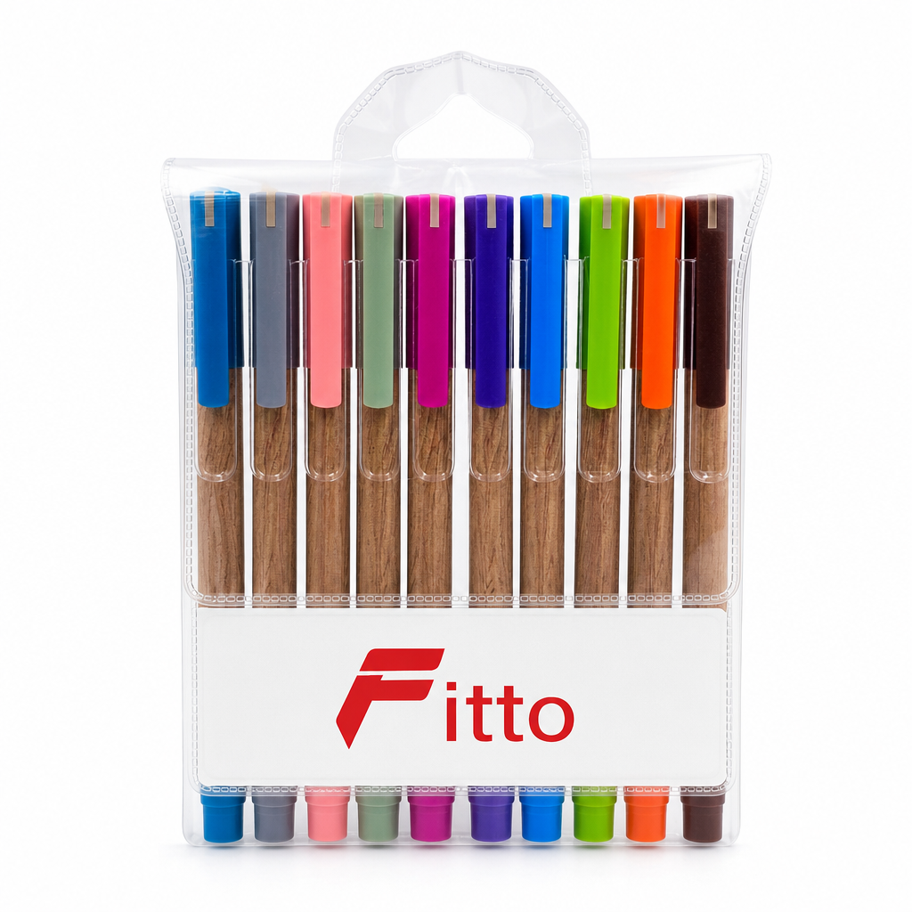 120 Pieces Ballpoint Pens, 1.0 mm, Assorted Colours, 10-Pack
