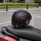 72 Pieces Half-Face Motorcycle Helmets with Clear Visor, Black