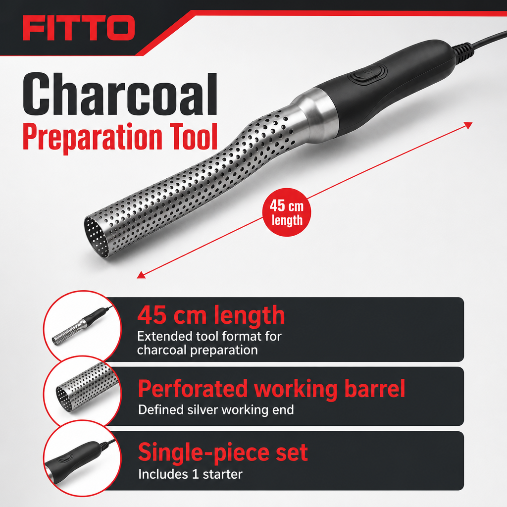 48 Pieces Electric BBQ Charcoal Fire Starter, Perforated Heat Barrel, Black and Silver, 45 cm, 1 Piece
