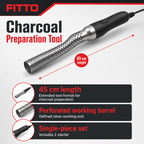 48 Pieces Electric BBQ Charcoal Fire Starter, Perforated Heat Barrel, Black and Silver, 45 cm, 1 Piece