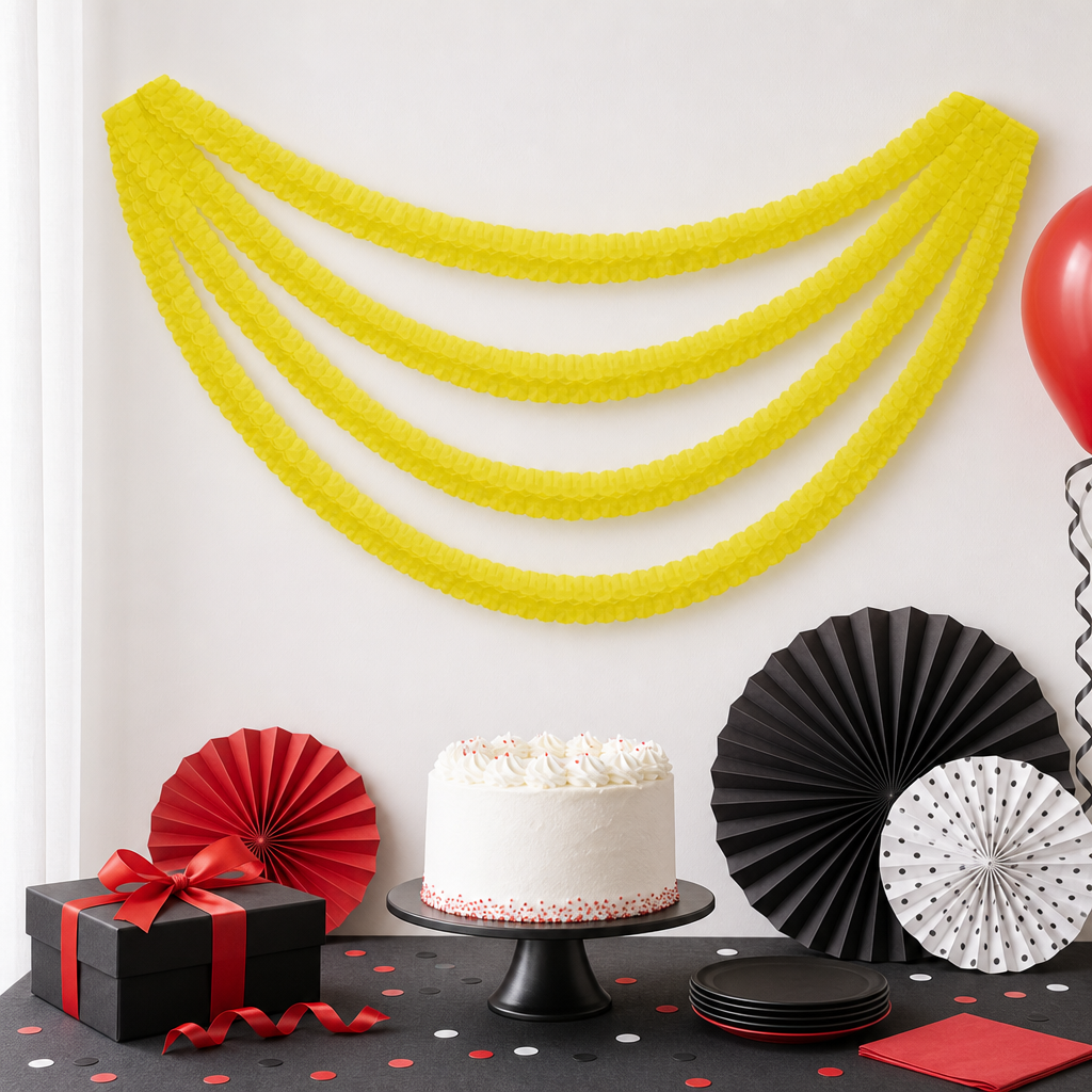 240 Pieces Yellow Solid Colour Paper Garland, 4 m x 16 cm, 1 Piece