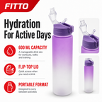 120 Pieces Sports Water Bottles 600 ml Plastic Flip-Top Lid Assorted Colour