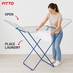 60 Pieces Foldable Clothes Drying Rack, 18 m Drying Space, Freestanding Laundry Airer for Home Use
