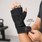 96 Pieces Gym Gloveses with Wrist Support for Weight Lifting and Fitness, Black