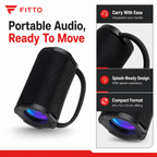 48 Pieces Portable Outdoor Party Speaker with IPX5 Splash Resistance, Carry Handle and Compact 24 x 12 x 12 cm Design