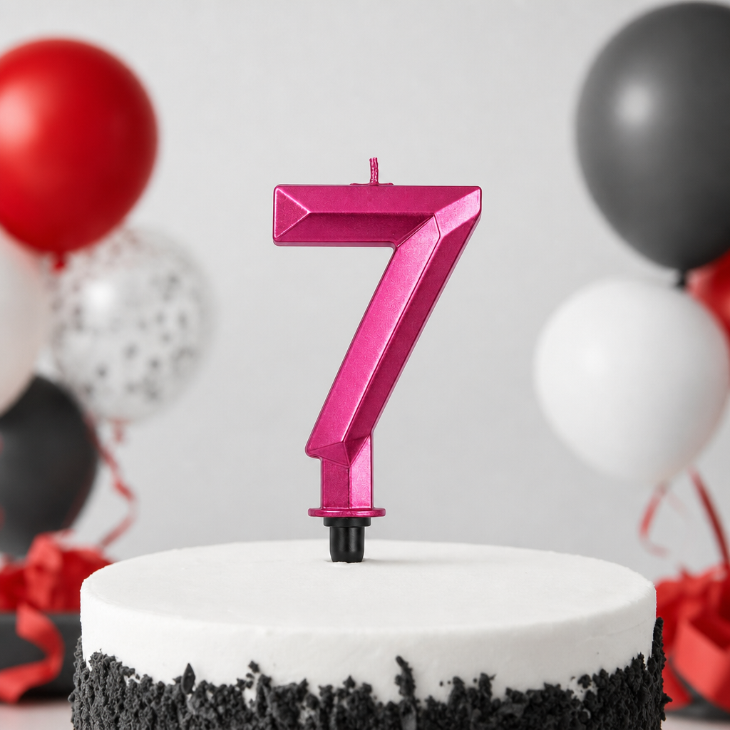 240 Pieces Assorted Colour Diamond Number 7 Cake Candle, 3 Inch, 1 Piece