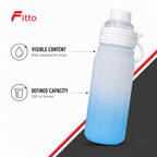 96 Pieces Blue Transparent Sports Water Bottles with Carry Cap, 500 ml, 1 Piece