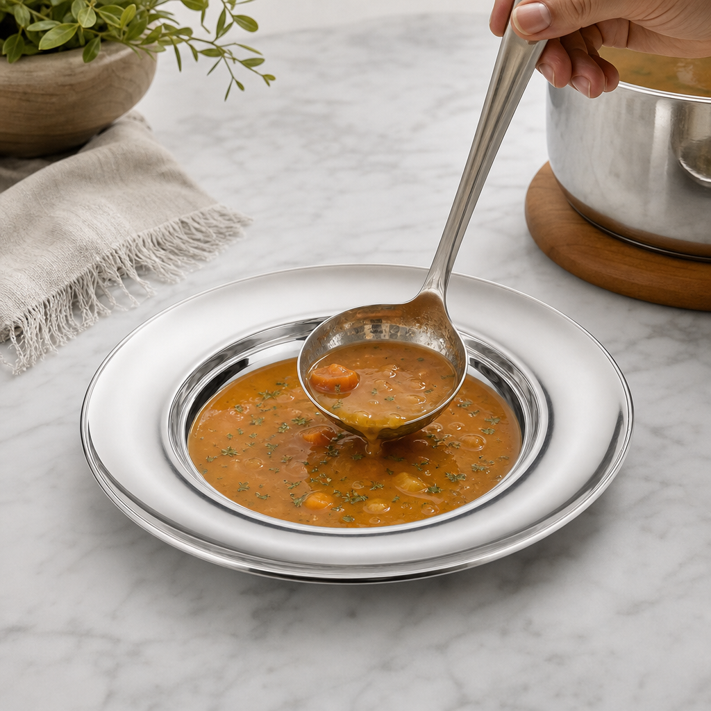 96 Pieces Stainless Steel Soup Plate, 26 cm, Round Deep Dish Tablewares for Soup and Serving