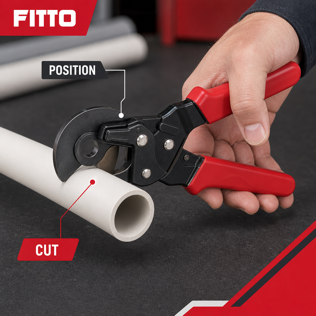 96 Pieces Ratchet PVC Pipe and Cable Cutters, 20 cm, Red and Black, 1 Piece
