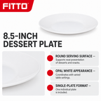 96 Pieces Opal Dessert Plate, 8.5 Inch, Round Serving Plate for Desserts and Snacks