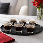 96 Pieces Clear Glass Cawa Cups, Smooth Rounded Design, 6-Piece Set