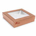 96 Pieces Chocolate Presentation Box with Clear Window and Divider Insert, Rose Gold Square, 20 × 20 × 5 cm, 1 Piece