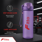 96 Pieces Sports Water Bottles 800ml with Carry Strap, Purple