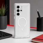 96 Pieces Crystal Clear Magnetic Phone Cases with Ring, Raised Camera Protection and Wireless Charging Support