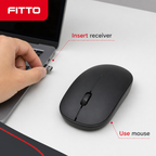 120 Pieces Wireless Optical Mouse with USB Receiver, Black