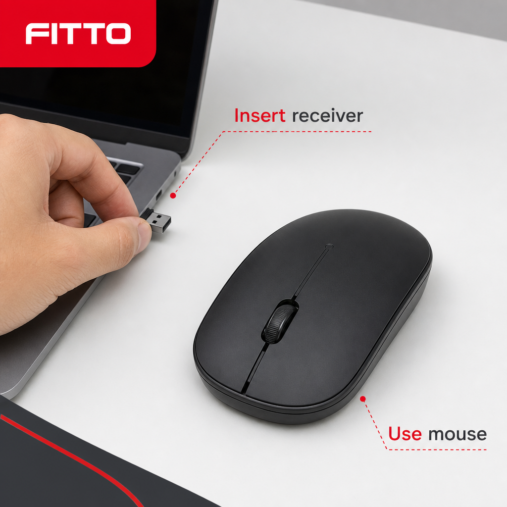 120 Pieces Wireless Optical Mouse with USB Receiver, Black