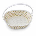 60 Pieces Oval Woven Serving Baskets with Handles, White, 38 x 28 x 12 cm