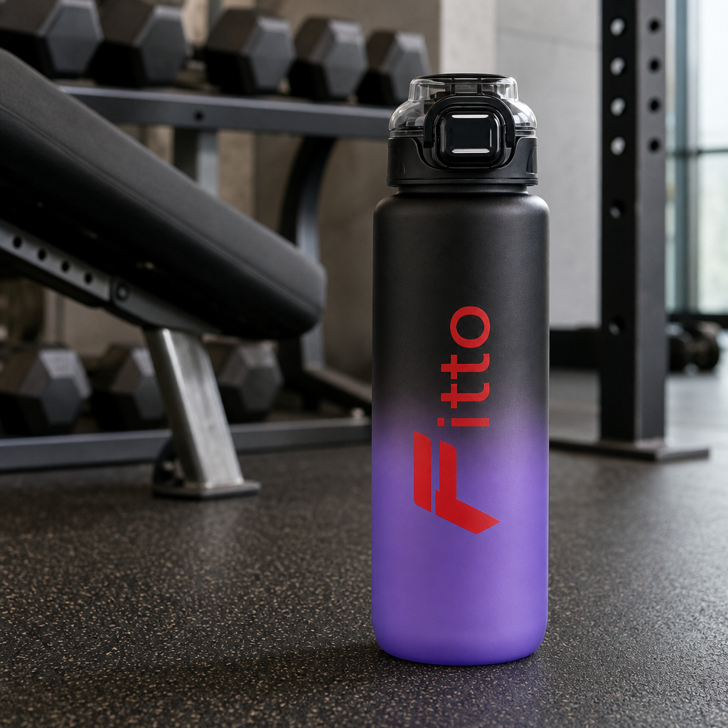 96 Pieces Sports Water Bottles 1000ml with Flip Lid, Purple