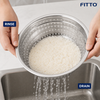 72 Pieces Stainless Steel Rice Strainer, 25 cm Round Kitchen Sieve