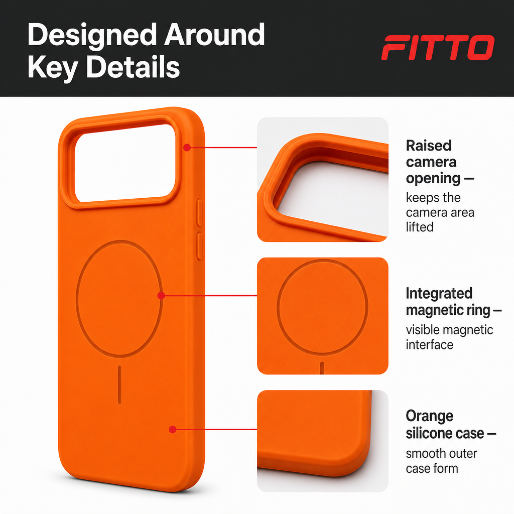 120 Pieces Silicone Magnetic Phone Cases with Raised Camera Protection for Specified Pro Max Phone Model, Orange