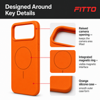120 Pieces Silicone Magnetic Phone Cases with Raised Camera Protection for Specified Pro Max Phone Model, Orange