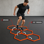 60 Pieces Hexagon Agility Rings, 50 cm, 6-Piece Set for Footwork and Training Drills