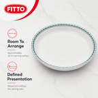 120 Pieces White Round Melamine Serving Plate with Raised Rim, 30 cm, 1 Piece